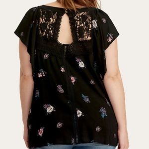 Torrid Open Back Flutter Sleeve Top
